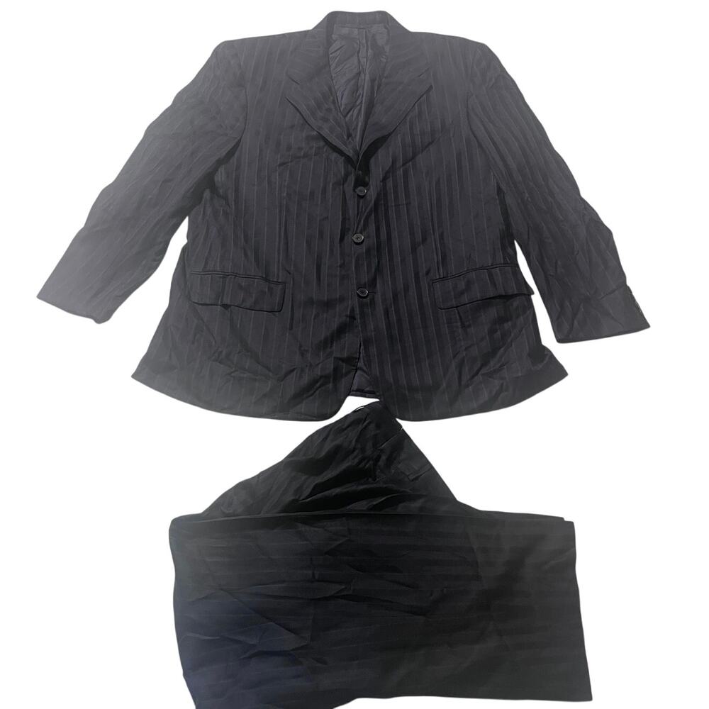 Vintage Stefano Ricci Suit - Wool Silk Blend - Size: 56 - Black/Blue